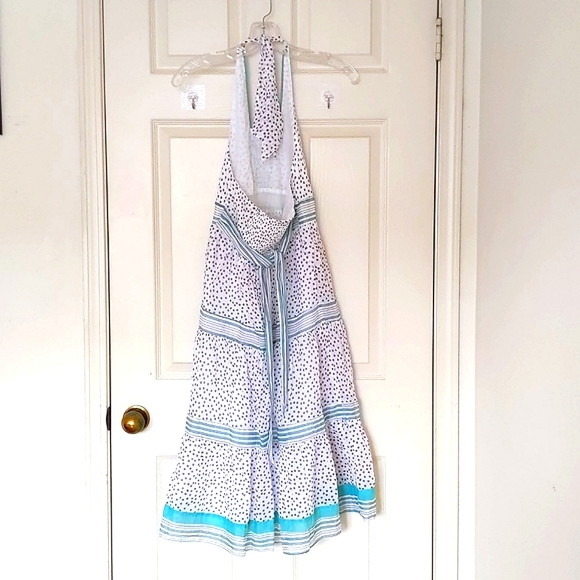 NWOT. Limited Too 100% Cotton Lined Sleeveless/Ruffle Dress w/polka dot & stripe - Picture 2 of 6